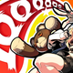 Kenta Asano's illustration shows Bridget and her teddy bear Roger in Guilty Gear Strive.
